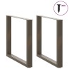 Pieds de table à manger en U 2 pièces Acier naturel 80 x (72-73) cm Acier 