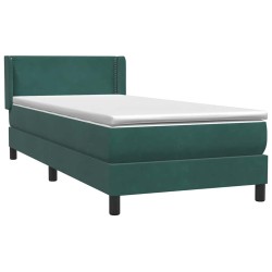 Sommier à lattes de lit et matelas vert foncé 90x220 cm velours 