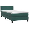Sommier à lattes de lit et matelas vert foncé 90x220 cm velours 