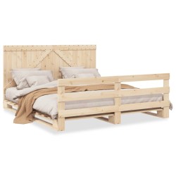 Cadre de lit sans matelas avec tête de lit 200x200 cm 