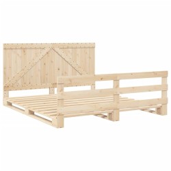Cadre de lit sans matelas avec tête de lit 200x200 cm 