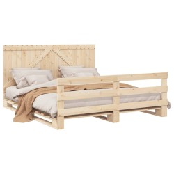 Cadre de lit sans matelas avec tête de lit 200x200 cm 