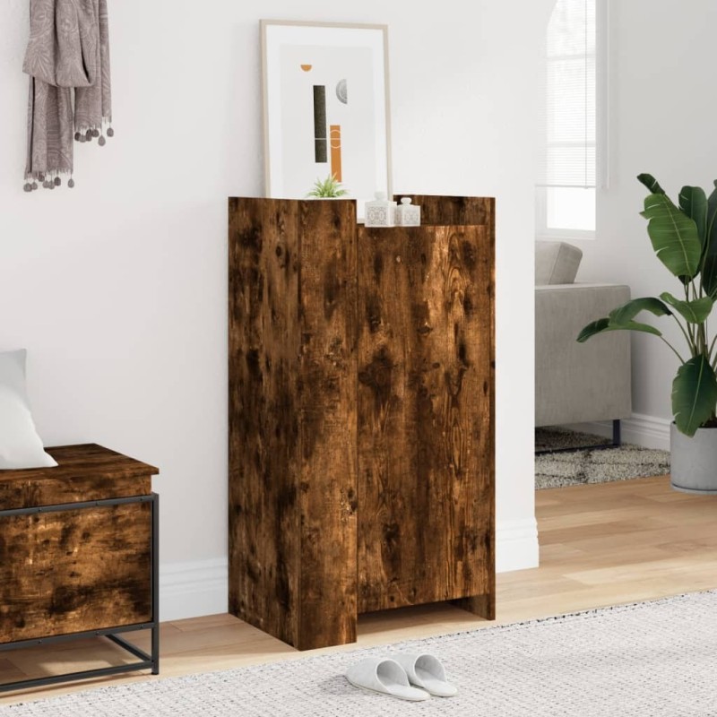 Armoire à chaussures chêne fumé 52x37,5x100cm bois d'ingénierie Armoire à chaussures chêne fumé 52x37,5x100cm bois d'ingénierie