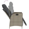 Ensemble à manger de jardin 3 pcs coussins gris résine tressée 