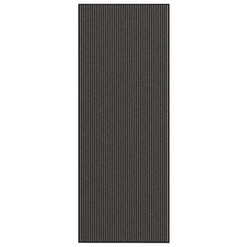 Paillasson noir et gris à rayures 115x300 cm 
