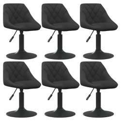 Chaises pivotantes à manger lot de 6 noir velours 