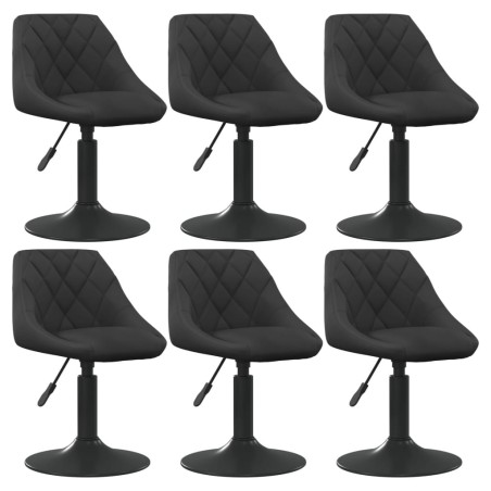 Chaises pivotantes à manger lot de 6 noir velours 