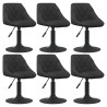 Chaises pivotantes à manger lot de 6 noir velours 