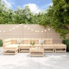 Salon de jardin 7 pcs Bois de pin massif 