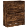 Armoire à chaussures chêne fumé 80x34x96,5 cm bois d'ingénierie 