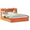 Cadre de lit sans matelas cire marron 200x200cm bois pin massif 