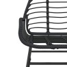 Ensemble à manger de jardin 5 pcs noir résine tressée verre 