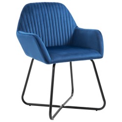 Chaises à manger lot de 4 Bleu Velours 