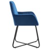 Chaises à manger lot de 4 Bleu Velours 