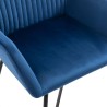 Chaises à manger lot de 4 Bleu Velours 