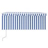 Auvent rétractable automatique avec store 3,5x2,5 m Bleu blanc   