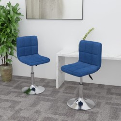 Chaises pivotantes à manger lot de 2 bleu tissu 