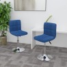 Chaises pivotantes à manger lot de 2 bleu tissu 