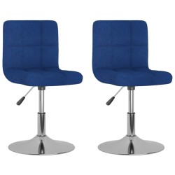 Chaises pivotantes à manger lot de 2 bleu tissu 