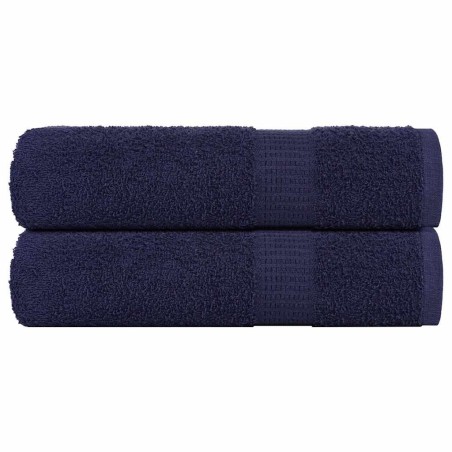 Serviettes de douche 2 pcs bleu marine 70x140 cm 100% coton 