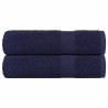 Serviettes de douche 2 pcs bleu marine 70x140 cm 100% coton 
