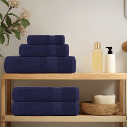Serviettes de douche 2 pcs bleu marine 70x140 cm 100% coton 