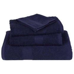 Serviettes de douche 2 pcs bleu marine 70x140 cm 100% coton 
