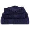 Serviettes de douche 2 pcs bleu marine 70x140 cm 100% coton 