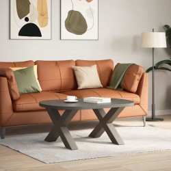 Pieds de table basse en forme de X, 2 pièces, acier naturel, 70 x (42-43) cm 