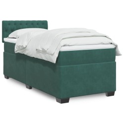 Sommier à lattes de lit avec matelas Vert foncé 100x200 cm 