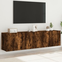 Meubles TV muraux 2 pcs chêne fumé 80x30x41 cm 