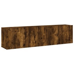 Meubles TV muraux 2 pcs chêne fumé 80x30x41 cm 