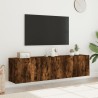 Meubles TV muraux 2 pcs chêne fumé 80x30x41 cm 