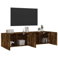 Meubles TV muraux 2 pcs chêne fumé 80x30x41 cm 