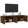Meubles TV muraux 2 pcs chêne fumé 80x30x41 cm 