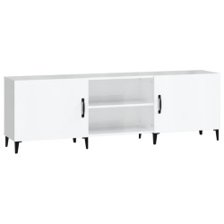Meuble TV blanc brillant 150x30x50 cm bois d'ingénierie 