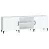 Meuble TV blanc brillant 150x30x50 cm bois d'ingénierie 