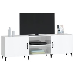 Meuble TV blanc brillant 150x30x50 cm bois d'ingénierie 