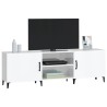 Meuble TV blanc brillant 150x30x50 cm bois d'ingénierie 