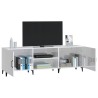 Meuble TV blanc brillant 150x30x50 cm bois d'ingénierie 