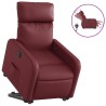 Fauteuil inclinable électrique rouge bordeaux similicuir 