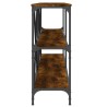 Table console chêne fumé 180x30x75 cm bois d'ingénierie et fer 