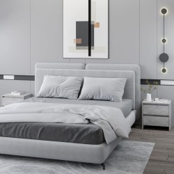 Tables de chevet 2pcs gris béton 45x34,5x44,5cm bois ingénierie 