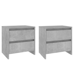 Tables de chevet 2pcs gris béton 45x34,5x44,5cm bois ingénierie 