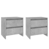 Tables de chevet 2pcs gris béton 45x34,5x44,5cm bois ingénierie 