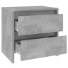 Tables de chevet 2pcs gris béton 45x34,5x44,5cm bois ingénierie 