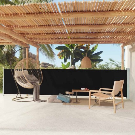 Auvent latéral rétractable de patio 117x600 cm Noir 