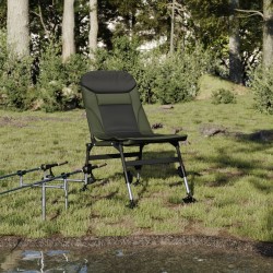 Chaise de pêche avec pieds à boue réglables pliable vert 