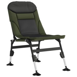 Chaise de pêche avec pieds à boue réglables pliable vert 