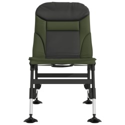 Chaise de pêche avec pieds à boue réglables pliable vert 